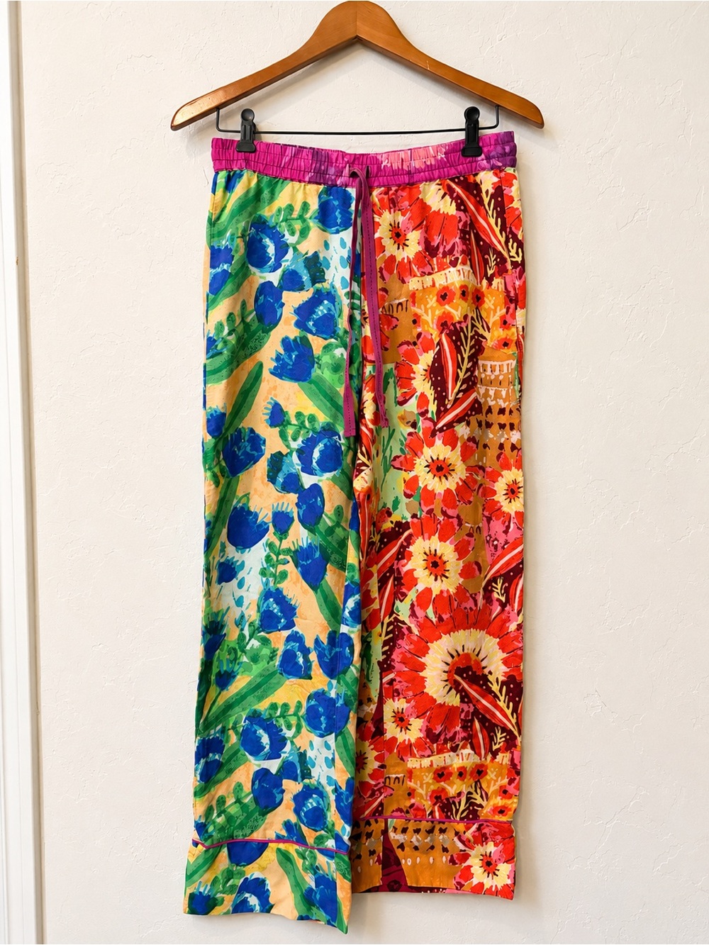 Roqiya for Anthropologie Mixed Floral Wide Leg  pajama Pants XS